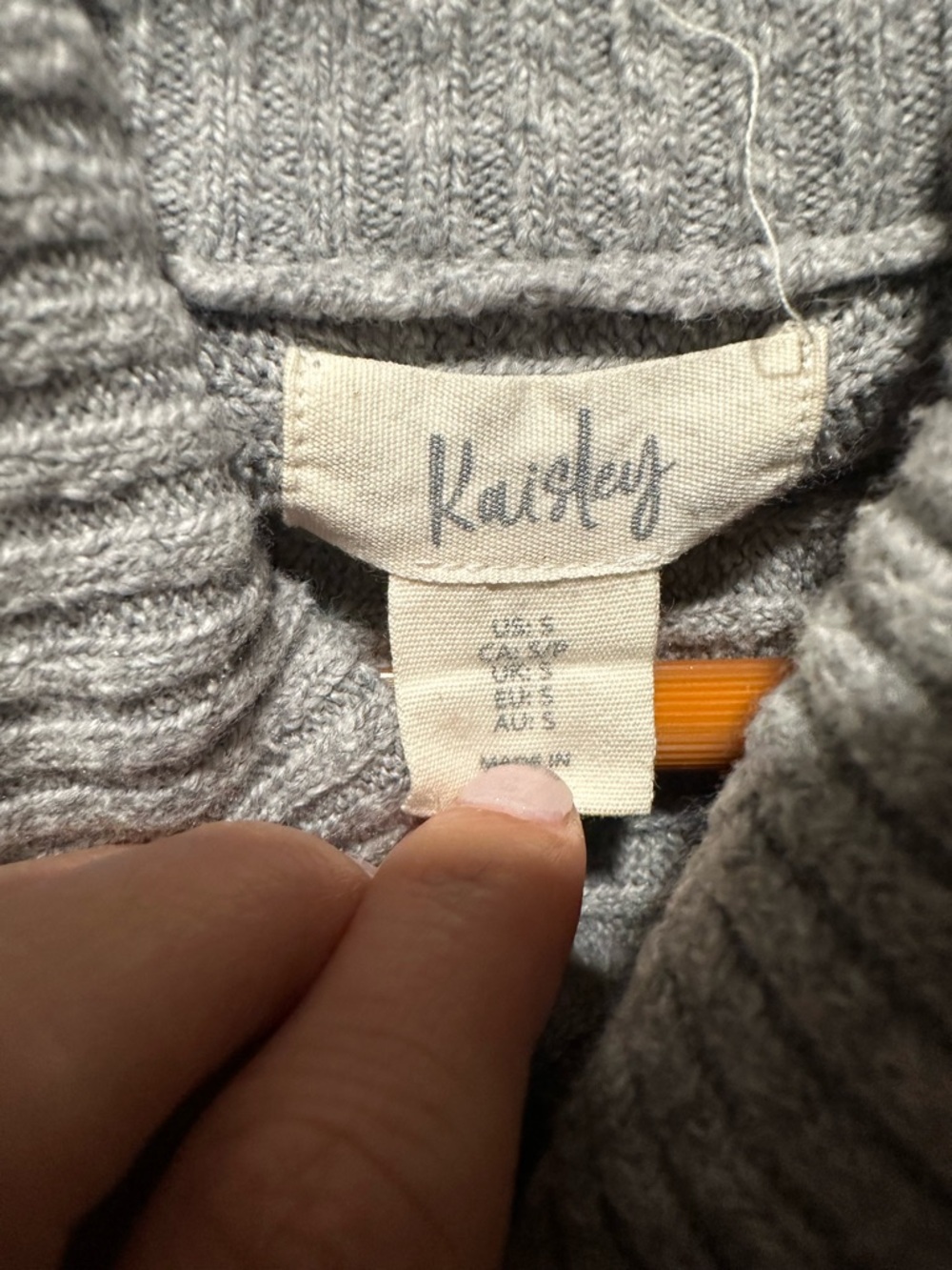 Kaisley Heather Gray Cowl Neck Center Seam High-Low Sweater - Picture 7 of 10